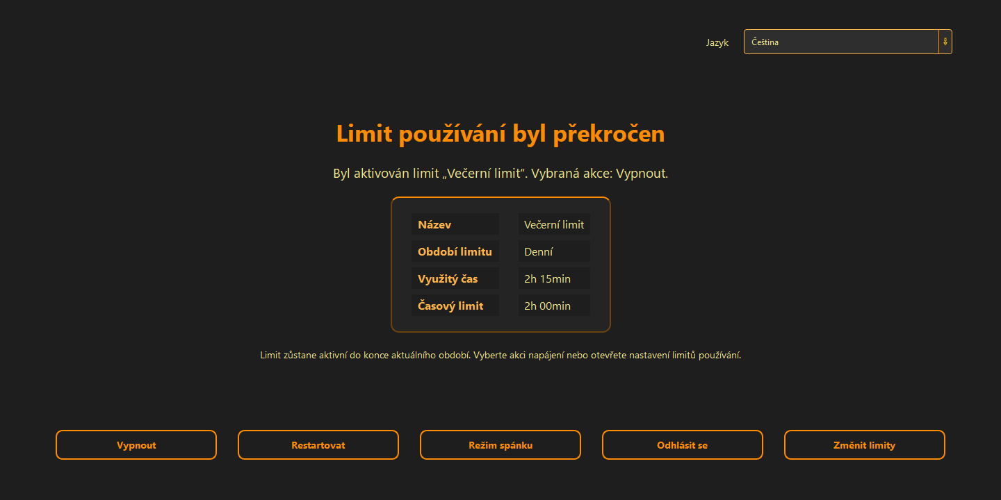 Pravidla pro vypnutí a režim spánku — 2