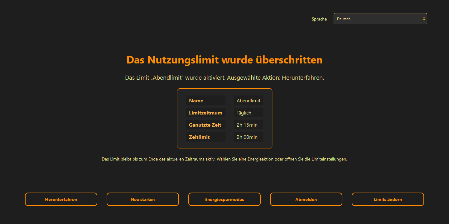 Das Nutzungslimit wurde überschritten