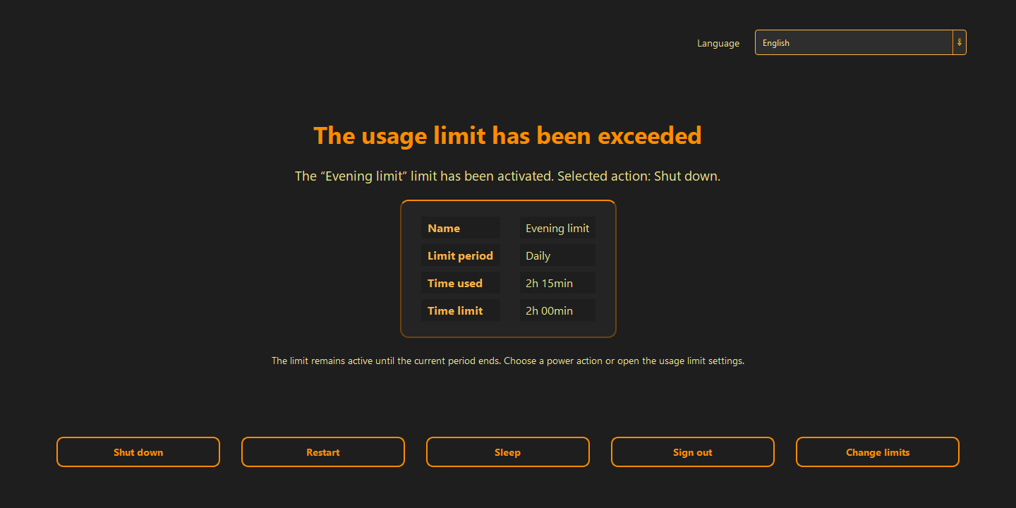 Restarting does not reset used time