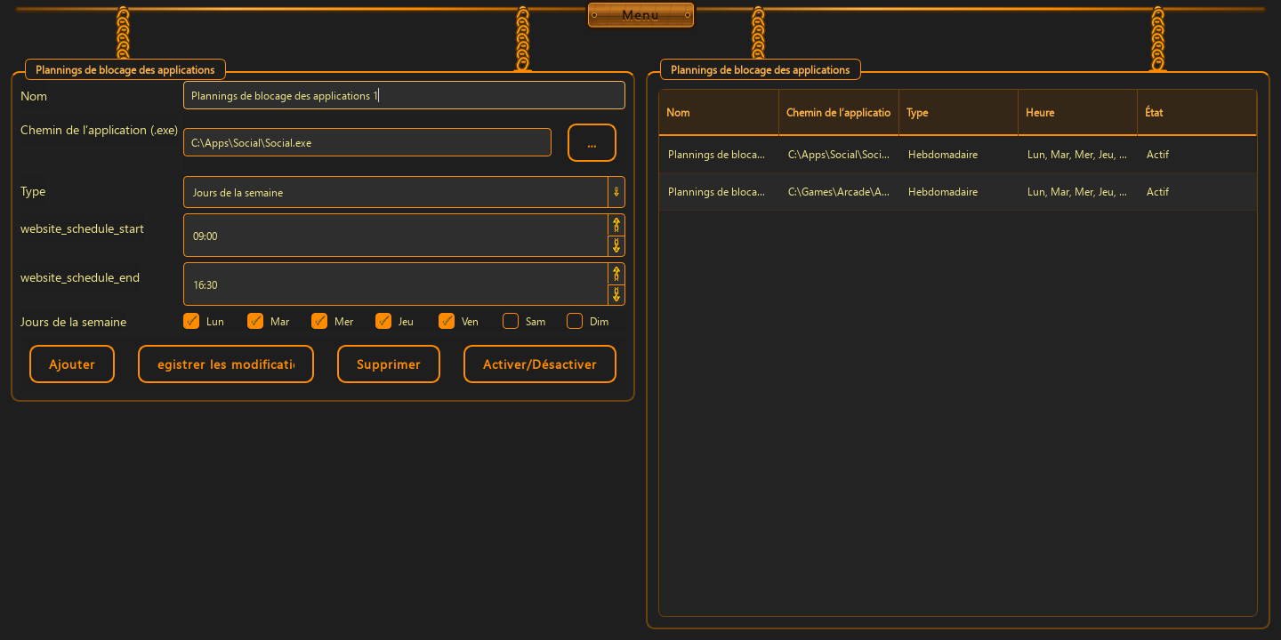 Blocages permanents d’applications · Statistiques — 2