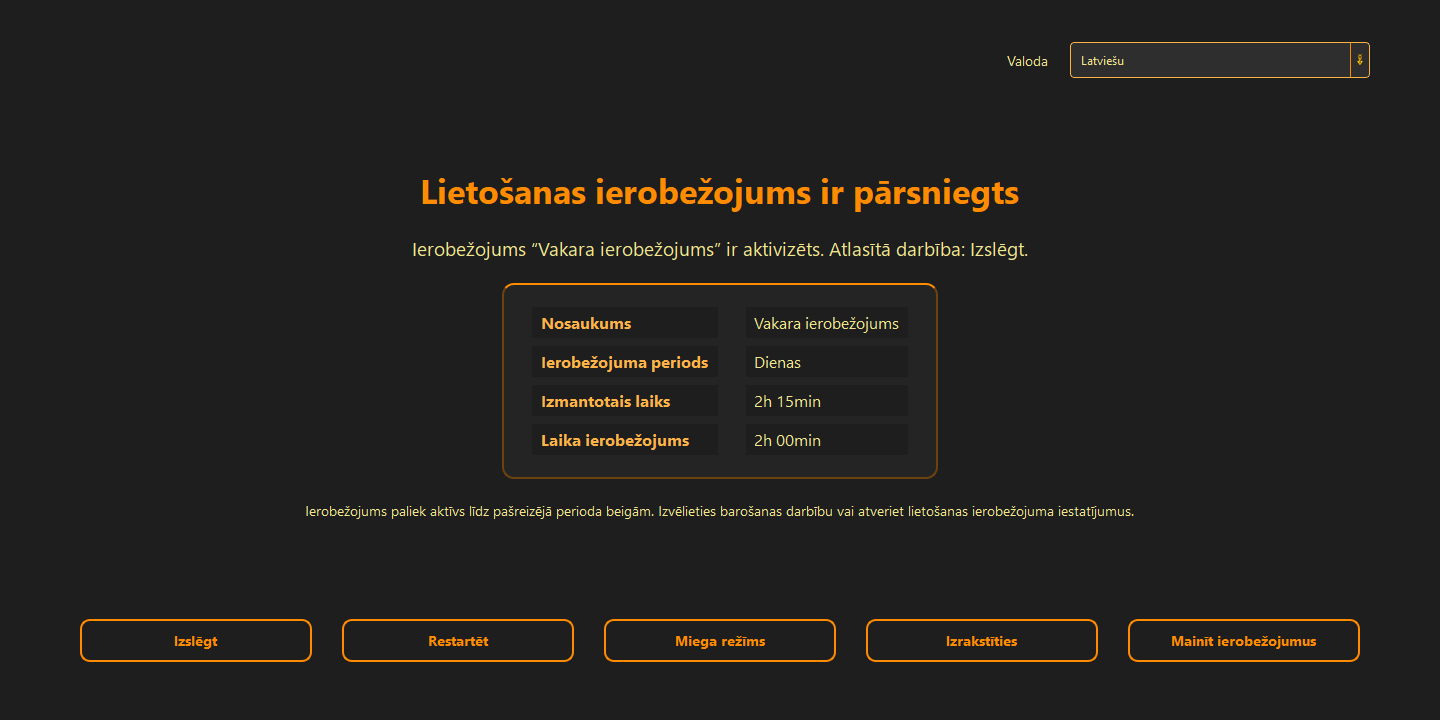 Izslēgšanas un miega režīma noteikumi — 2
