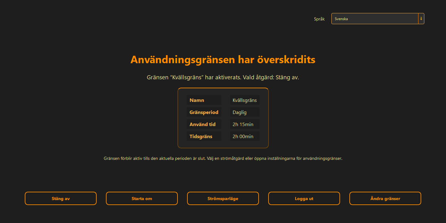 Regler för avstängning och viloläge — 2