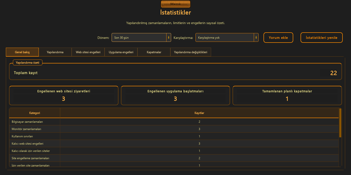 İstatistikler — 1